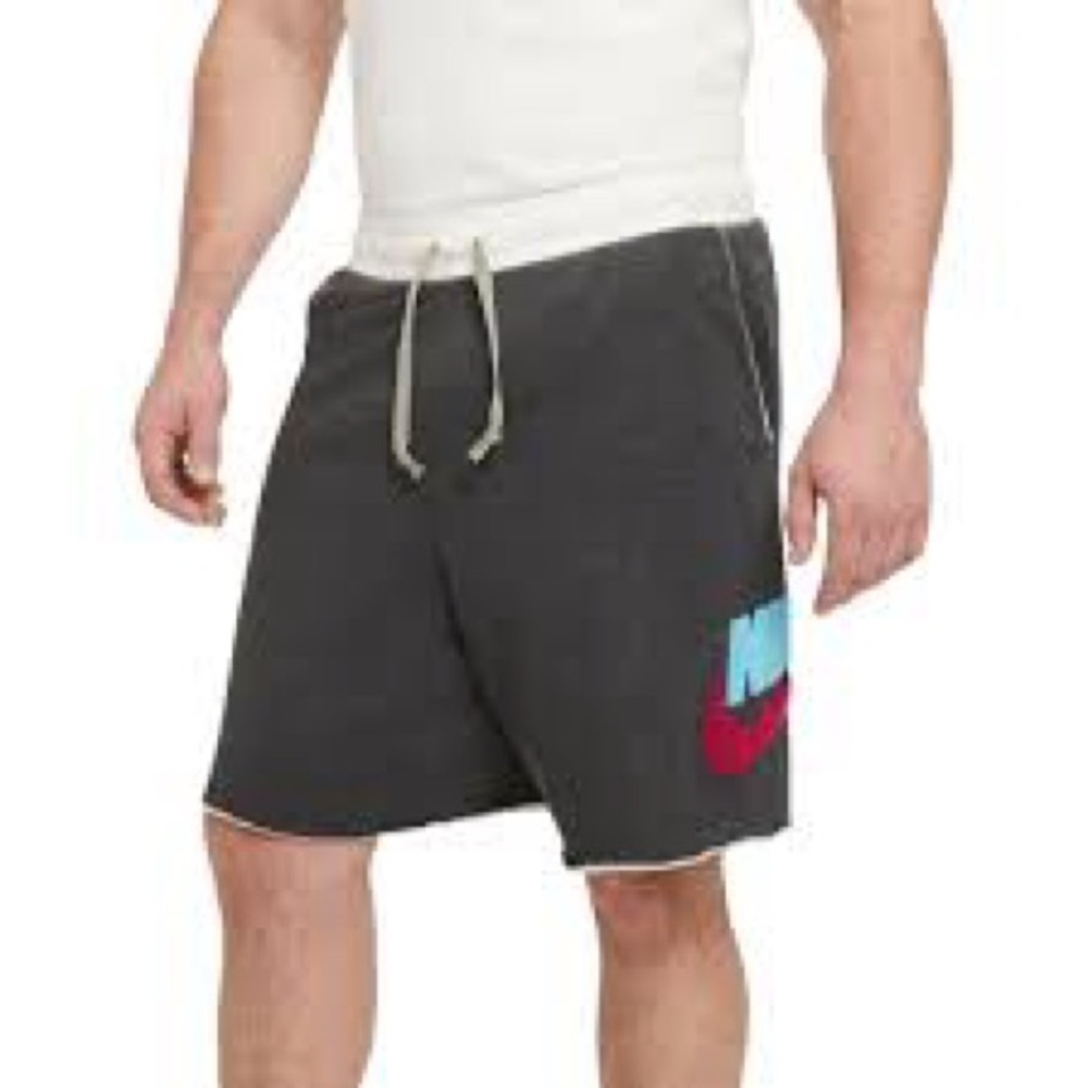 Nike Dark Gray Shorts with Blue and Red Logo